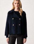 United Colors of Benetton късо палто дамско с вълна тъмносиньо 28F7DN0AM