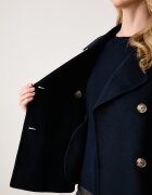 United Colors of Benetton късо палто дамско с вълна тъмносиньо 28F7DN0AM