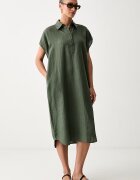 United Colors of Benetton лятна рокля от лен зелена 4AGHDV0C6