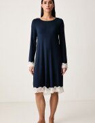 United Colors of Benetton нощница дамска с вискоза синя 3Z123C01J