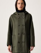 United Colors of Benetton палто дамско с вълна зелено 28F7DN0AL