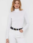 United Colors of Benetton Памучна блуза с дълги ръкави в бяло с поло