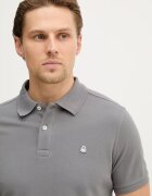 United Colors of Benetton Памучна тениска с яка в сиво с изчистен дизайн 3089J3179