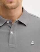 United Colors of Benetton Памучна тениска с яка в сиво с изчистен дизайн 3089J3179