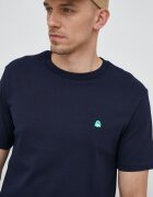 United Colors of Benetton Памучна тениска в тъмносиньо с изчистен дизайн