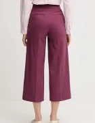 United Colors of Benetton панталон дамски с памук виолетов с висока талия 4SJCDF09W
