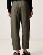 United Colors of Benetton панталон дамски с памук зелен с висока талия 43D8DF0CH