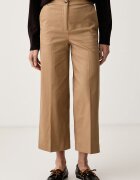 United Colors of Benetton панталон дамски с памук зелен с висока талия 4SJCDF09W