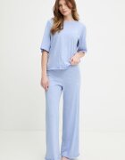 United Colors of Benetton пижама от две части дамска от памук синя 35VB3P03P