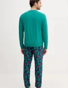 United Colors of Benetton Пижама в зелено с десен 3DKE4P034