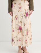 United Colors of Benetton пола от вискоза бежова на цветя 4LKED005S