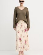 United Colors of Benetton пола от вискоза бежова на цветя 4LKED005S