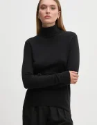United Colors of Benetton поло дамско от вълна черно 1002D2348