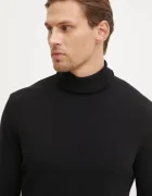 United Colors of Benetton поло мъжко от вълна черно 1002U2180