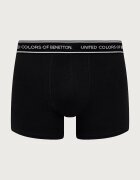 United Colors of Benetton прилепнали боксерки мъжки от памук с еластан 3 броя черни 3G682X01T