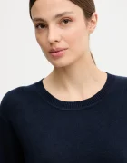 United Colors of Benetton пуловер дамски от памук тъмносин 1C19D10FV