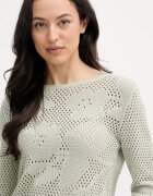 United Colors of Benetton пуловер дамски от памук зелен 16EVD10GP