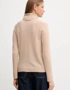 United Colors of Benetton Пуловер от вълна в бежово от лека материя с поло 1035D2551