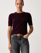 United Colors of Benetton пуловер с къси ръкави дамски от вълна бордо 1002D10D2