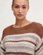 United Colors of Benetton пуловер с къси ръкави дамски с памук кафяв 12B3E10H4