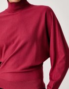 United Colors of Benetton пуловер с ниско поло дамски с вискоза червен 135PD204S