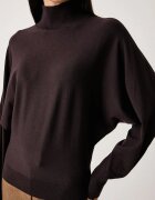 United Colors of Benetton пуловер с ниско поло дамски с вискоза кафяв 135PD204S