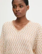 United Colors of Benetton Пуловер с вълна в бежово от лека материя 1012E403C