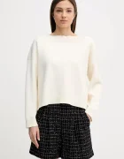 United Colors of Benetton Пуловер с вълна в бежово от лека материя 10ICD10GC