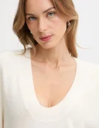 United Colors of Benetton Пуловер в бежово от лека материя 11CZD10FD