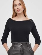 United Colors of Benetton Пуловер в черно от лека материя 1091D1M09