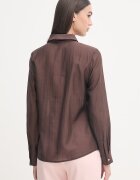 United Colors of Benetton риза дамска лиоселова кафява с изчистена шарка 5S3SDQ0DU