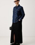 United Colors of Benetton риза дамска от деним синя 5RZKDQ06T