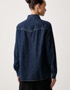 United Colors of Benetton риза дамска от деним синя 5RZKDQ06T