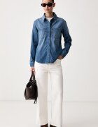 United Colors of Benetton риза дамска от деним синя 5YU3DQ0F9
