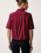 United Colors of Benetton риза дамска от памук бордо 5Q6SDQ07O