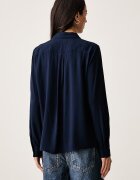 United Colors of Benetton риза дамска от вискоза тъмносиня 5WPWDQ0B0