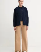 United Colors of Benetton риза дамска с вискоза тъмносиня 5WPWDQ0B0