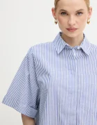 United Colors of Benetton Риза дамска в тъмносиньо със стандартна кройка с класическа яка 5SZRDQ0C0
