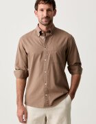 United Colors of Benetton риза мъжка с памук кафява 5ZBZUQ06Y