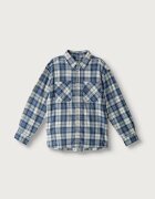 United Colors of Benetton риза за деца от памук тъмносиня на каре 5PBACQ055