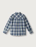 United Colors of Benetton риза за деца от памук тъмносиня на каре 5PBACQ055