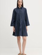 United Colors of Benetton рокля от деним тъмносиня с изчистена шарка 40QFDV0CA
