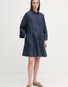 United Colors of Benetton рокля от деним тъмносиня с изчистена шарка 40QFDV0CA