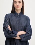 United Colors of Benetton рокля от деним тъмносиня с изчистена шарка 40QFDV0CA