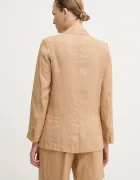 United Colors of Benetton сако с едноредно закопчаване дамски от лен бежово 2AGHDW00R