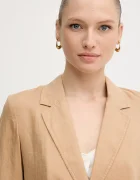 United Colors of Benetton сако с едноредно закопчаване дамски от лен бежово 2AGHDW00R