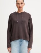 United Colors of Benetton суичър с качулка дамски от вискоза кафяв 1LHGD204M