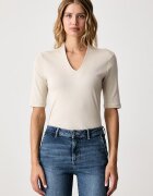 United Colors of Benetton тениска дамска от памук бежова 3GA8D400U