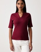 United Colors of Benetton тениска дамска от памук бордо 3GA8D400U