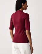 United Colors of Benetton тениска дамска от памук бордо 3GA8D400U